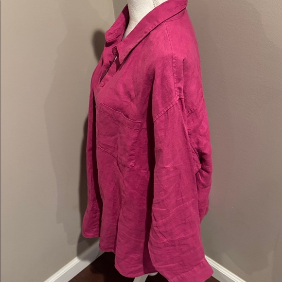 Athleta Retreat Linen Linen Button Down top. XL - Picture 7 of 14